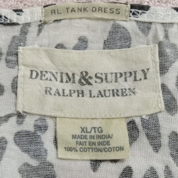 Ralph Lauren Denim & Supply Black and White Leopard Maxi Tank dress Sz XL - Picture 8 of 9